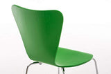 Chaise Empilable Calisto en Bois - Assise Ergonomique - Chaise de Salle d'Attente en Bois Chaise, Hauteur Assise 45 cm -Couleurs au Choix:, Couleur:Vert