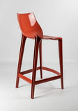 Mahi Mahi - Lot de 2 Tabourets de Cuisine Design Moderne en Polypropylène Coloré - H 76 - Rouge Rouille