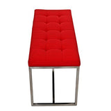 CLP Banc BARCI Similicuir Rembourrage Épais I Banquette De Cuisine Design Moderne I Siège De 2 Places Hauteur Assise 48 cm I Support en Acier Inoxydable Rouge
