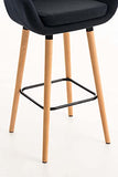 Tabouret de Bar Grant Tissu Design Scandinave I Tabouret de Bar Industriel avec Dossier et Accoudoirs I Chaise de Bar Confortable Ergonomiqu, Couleur:Noir