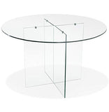Alterego Table de Salle à Manger Ronde en Verre 'Bobby Table Round' Design - Ø 120 cm