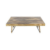 Deco 79 47"/16" Wood And Metal Coffee Table, 47" x 16", Brown/Black