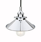 Pathson 21.6cm Abat-Jour en Fer Suspension Luminaire Vintage Industrielle E27 Eclairage Rétro Plafond Lampe Plafonnier Pendant Lampe pour Café,Cuisine,Salle à Manger(Ampoule Non Inclus) Chrome