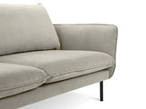 Cosmopolitan Design Canapé Velours, Vienna, 2 Places, Beige, 160x92x95