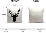 HUASHUZI Housse de coussin décorative en forme de tête de cerf - Décoration d'intérieur pour salon, canapé, lit, canapé - 45 x 45 cm