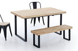 PEGANE Banc d'assise Coloris chêne Nordique/Pieds Noir - L 120 x P 34 x H 47 cm