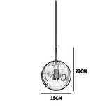 LFsem Plafonnier Simple Tête Coloré Ø15cm Globe En Verre Suspension E14 Loft Chambre Restaurant Suspension Lustre Simple Moderne (Gris Fumée)