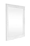Rococo by Casa Chic - Grand Miroir Rectangulaire - Style Baroque Shabby Chic - 90x60 cm - Blanc Mat