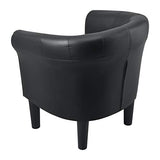 [en.casa] Fauteuil Chaise Siège Similicuir Plastique Noir 70 x 70 x 58 cm