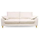 Oviala Canapé Convertible Tissu Bouclette 3 Places Blanc