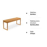 Relaxdays Banc en bambou HxlxP : 47 x 120 x 33 cm banquette jardin Terrasse balcon 3-4 places entrée couloir, Marron