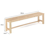 IDMarket - Salon de Jardin UVITA en Bois Table de Jardin 180 CM + 2 bancs