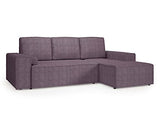 Deco In Paris Canapé d'angle Convertible avec Coffre en Velours cotelé Lilas Dona - Angle Droit