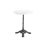 Miliboo Table bistrot Ronde en marbre Blanc et métal Noir L60 cm CONTY