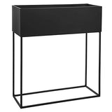 Atmosphera - Lot de 2 jardinières Rectangles sur Support en métal Noir