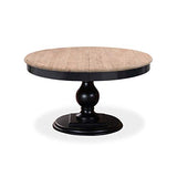 INTENSE DECO Table Ronde Extensible en Bois Massif Héloïse Bois Naturel et Pied Noir