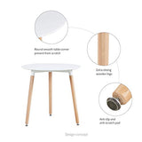 H.J WeDoo Ronde Table de Salle à Manger scandinave Moderne Style rétro Blanche