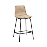 Tabourets de Bar Îlot Central Rotin et Métal - Coloris Naturel Bali | Lot de 2