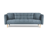 MICADONI - Canapé Convertible Mulli - 3 Places - Velours - Bleu Clair