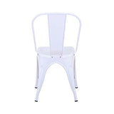Uderkiny Lot de 4 chaises de Salle à Manger empilables Chaises en métal de Style Industriel, adaptées aux chaises de Balcon intérieures et extérieures, chaises de Jardin (Blanc)