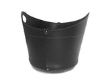 Cadin: Porte bûches en Cuir de Couleur Noir, Panier Sac à bûches, Chariot à Bois, Panier à granulés, Idée Cadeau, Made in Italy, Design Firestyle®.
