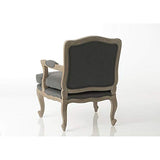 Amadeus Fauteuil Bergère Style Classique Chic Tissu Gris
