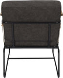 HOME DECO FACTORY HD7163 Fauteuil Assise Siege Salon Pieds, Métal, Marron-Noir-Bois, 63x79x73cm