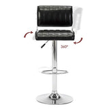 IntimaTe WM Heart Lot de 2 Tabourets de Bar Réglable Socle et Repose-Pieds Chromés Noir