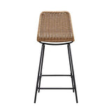 Tabourets de Bar Îlot Central Rotin et Métal - Coloris Naturel Bali | Lot de 2
