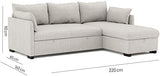 BUDWING Orlando Canapé Convertible d'angle Lit Chaise Longue Coffre Réversible Droite et Gauche Beige
