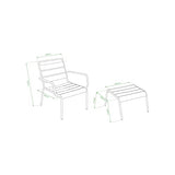 Fauteuil de Jardin Bas et Repose Pied en métal Vert Cactus