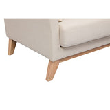 Miliboo Canapé scandinave déhoussable 3 Places en Tissu Beige et Bois Clair Oslo