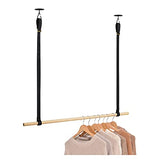 MOB-IN Kit penderie Suspendue Effet Cuir - Barre Portant Dressing sous Plafond 1 m + Lanière Ceinture Simili Cuir - VIKY