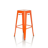 hjh OFFICE Tabouret de Bar VANTAGGIO High Métal Orange, Tabouret Industriel Haut, empilable, 645080