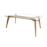 Marque Amazon - Movian HD3801 Table en Verre, Bois, Transparent-Marron, 110 x 60 x 45 cm