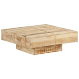 vidaXL Table Basse Table d'Appoint Table de Canapé Meuble de Salon Bout de Canapé Salle de Séjour Maison Intérieur 80x80x28 cm Bois de Manguier Massif