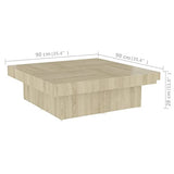 vidaXL Table Basse Table d'Appoint Table de Canapé Bout de Canapé Meuble de Salle de Séjour Salon Intérieur Chêne Sonoma 90x90x28 cm Aggloméré