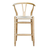 Tabourets de bar pivotants avec dos, Chaise High Bar wo-od Bar Wishbone Salle à manger Salle à manger Naturel Rattan Chaise de salle à manger by CHENGSYSTE ( Color : Brown , Size : 57*61*107*77cm )