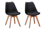 homemania Chaise Andromeda, Set de 2 chaises Noir en Bois et polyuréthane Meuble ameublement Design-per Maison, Bureau, Salon, Salle à Manger, cucina-tavolo, Hauteur Assise 47 cm