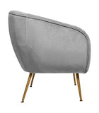 Atmosphera - Fauteuil en Velours Gris plissé H 78 cm Solaro