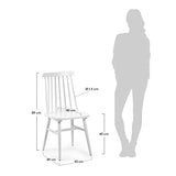 Kave Home - Chaise de Salle à Manger Tressia Blanc en Bois Massif de Caoutchouc
