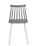 KAYELLES Lot de 2 chaises de Cuisine bistrot à barreaux BAO (Gris Blanc)