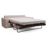 Oviala Canapé Convertible Tissu Vert Gris 3 Places avec Une Housse supplémentaire en Lin Naturel