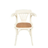 Biscottini Chaise Bois avec accoudoirs Thonet 77x45x42 cm | Chaise Salle a Manger | Chaise Cuisine en Bois Massif | Chaise bistrot | Chaise Blanche