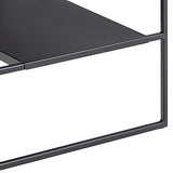 Marque Amazon - Movian Table basse avec étagère, plateau effet marbre, base en métal noir, 70 x 70 x 45 cm