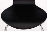 Chaise Empilable Calisto en Bois - Assise Ergonomique - Chaise de Salle d'Attente en Bois Chaise, Hauteur Assise 45 cm -Couleurs au Choix:, Couleur:Noir