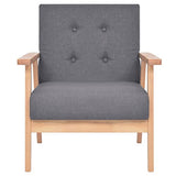 vidaXL Fauteuil Canapé Simple de Salon Siège de Salle de Séjour Meuble de Salon Chambre à Coucher Bureau Maison Intérieur Gris Foncé Tissu