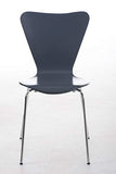 Chaise Empilable Calisto en Bois - Assise Ergonomique - Chaise de Salle d'Attente en Bois Chaise, Hauteur Assise 45 cm -Couleurs au Choix:, Couleur:Gris