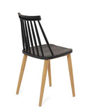 KAYELLES Lot de 2 - Chaise de Cuisine bistrot à barreaux BAO (Noir Pied métal façon Bois)