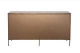 MACABANE Buffet 3 Portes Teck recyclé Pieds métal, 175x51x79